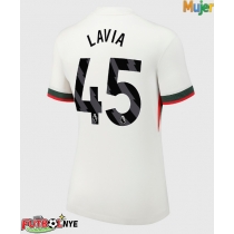 Camiseta Chelsea Romeo Lavia #45 Visitante Equipación para mujer 2025-26 manga corta